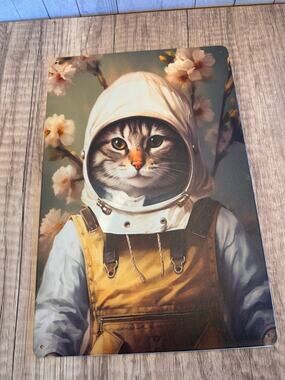 Beekeeper Kitty Metal Sign Cute Cat Beekeeper Cat Metal Home Decor FAST SHIP